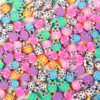 Owl Clay Beads 10mm Colorful Geometric Polymer 200pcs
