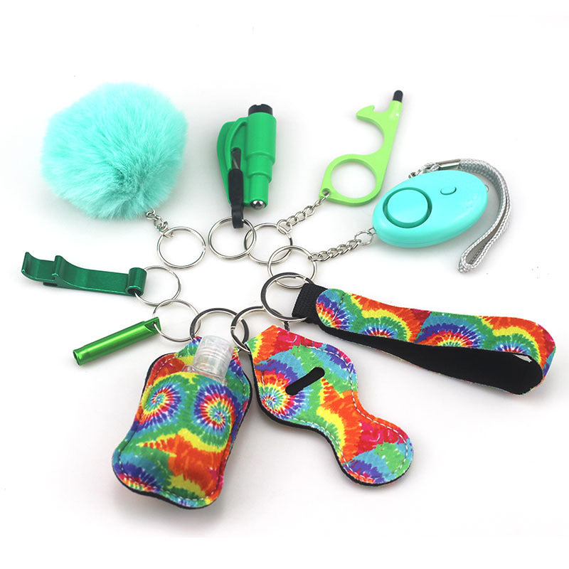Self Defense Alarm Pompom Keychain Outdoor Safety 10 Pack 8
