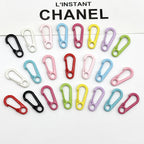 Colorful Clip Shaped Zinc Alloy Keychain Hooks 31mm 20pcs