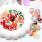 Hand Painted Christmas Tree Gloves Series Acrylic Beads 16mm 5pcs