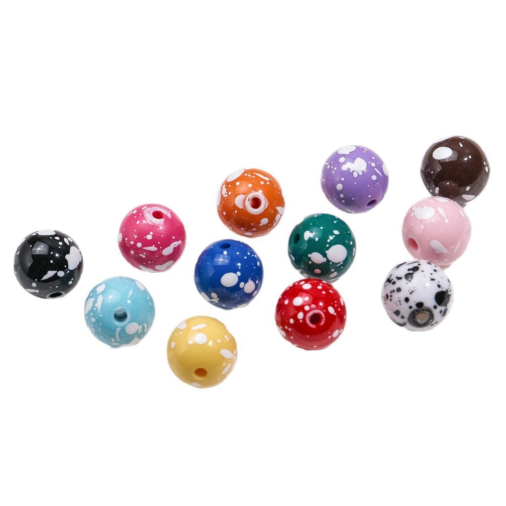 Colorful Speckled Acrylic Beads 12mm Round Mixed Colors 200pcs 5