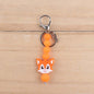 Silicone Cartoon Civet Cat Beaded Keychain Pastel Colors 9