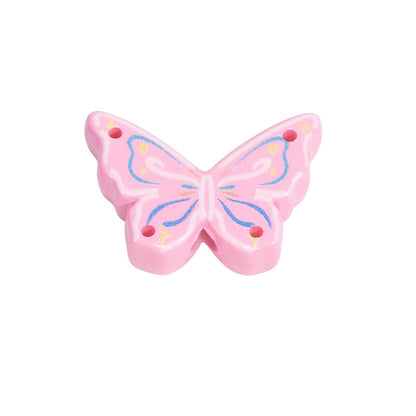 Hand Painted Butterfly Acrylic Beads 25mm Enamel Finish 10pcs 7