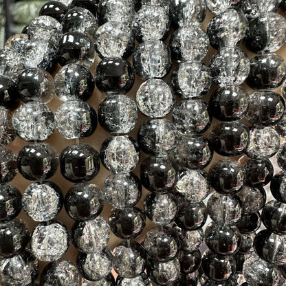 Crackle Glass Beads Round 8mm Dual Color Explosion 10 Strands 14