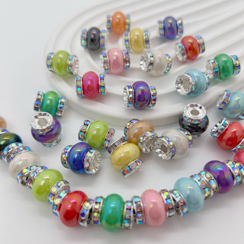 Lantern Rhinestone Beads 14mm Acrylic Plating Bright Color 20pcs