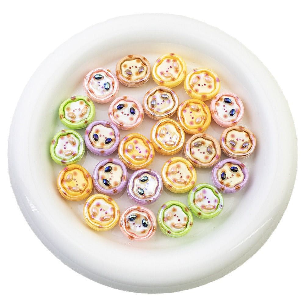 Plating Pochacco Egg Tart Resin Beads 19mm Glossy Pastel Colors 10pcs 5