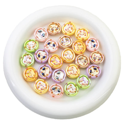 Plating Pochacco Egg Tart Resin Beads 19mm Glossy Pastel Colors 10pcs 5