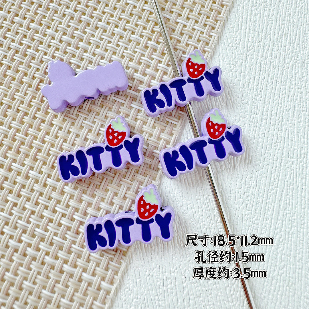 Signboard Metal Beads Painted Sanrio Series Colorful 10pcs 10