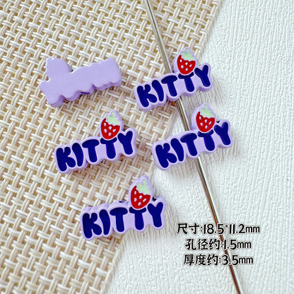 Signboard Metal Beads Painted Sanrio Series Colorful 10pcs 10