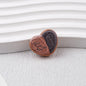 Coffee Bean Heart Acrylic Beads 22mm Rustic Woodgrain Texture 20pcs 6