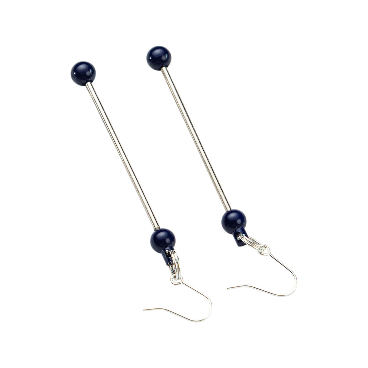 Beadable Earrings Metal Colorful Bar 7.8cm 4.4g Wholesale 5