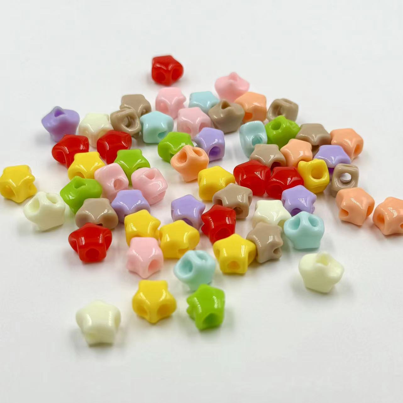 Colored Four-Hole Acrylic Beads Large Hole Chunky Mixed Finishes 100pcs 29