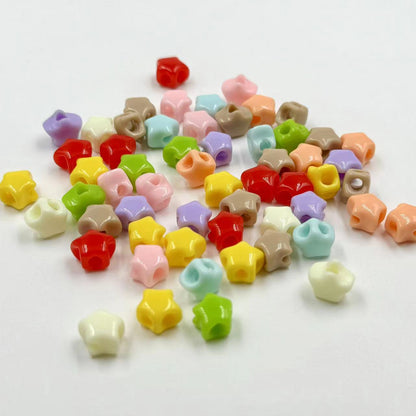 Colored Four-Hole Acrylic Beads Large Hole Chunky Mixed Finishes 100pcs 29