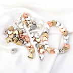 Plating Heart Acrylic Beads 12mm Large Hole Mixed Colors 100pcs 4