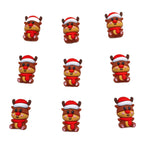 Silicone 3D Focal Beads Christmas Deer Doll Wearing Santa Hat 20pcs 5
