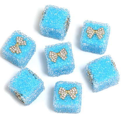 Butterfly Pentagram Cube Rhinestone Beads 22mm Vibrant Metal Embellished 5pcs 22