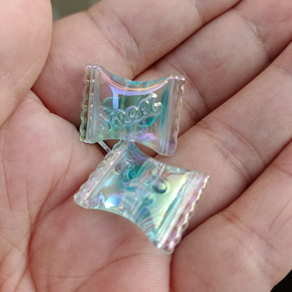 Transparent Candy Bag Acrylic Beads 17x21mm UV Plating 100pcs 4