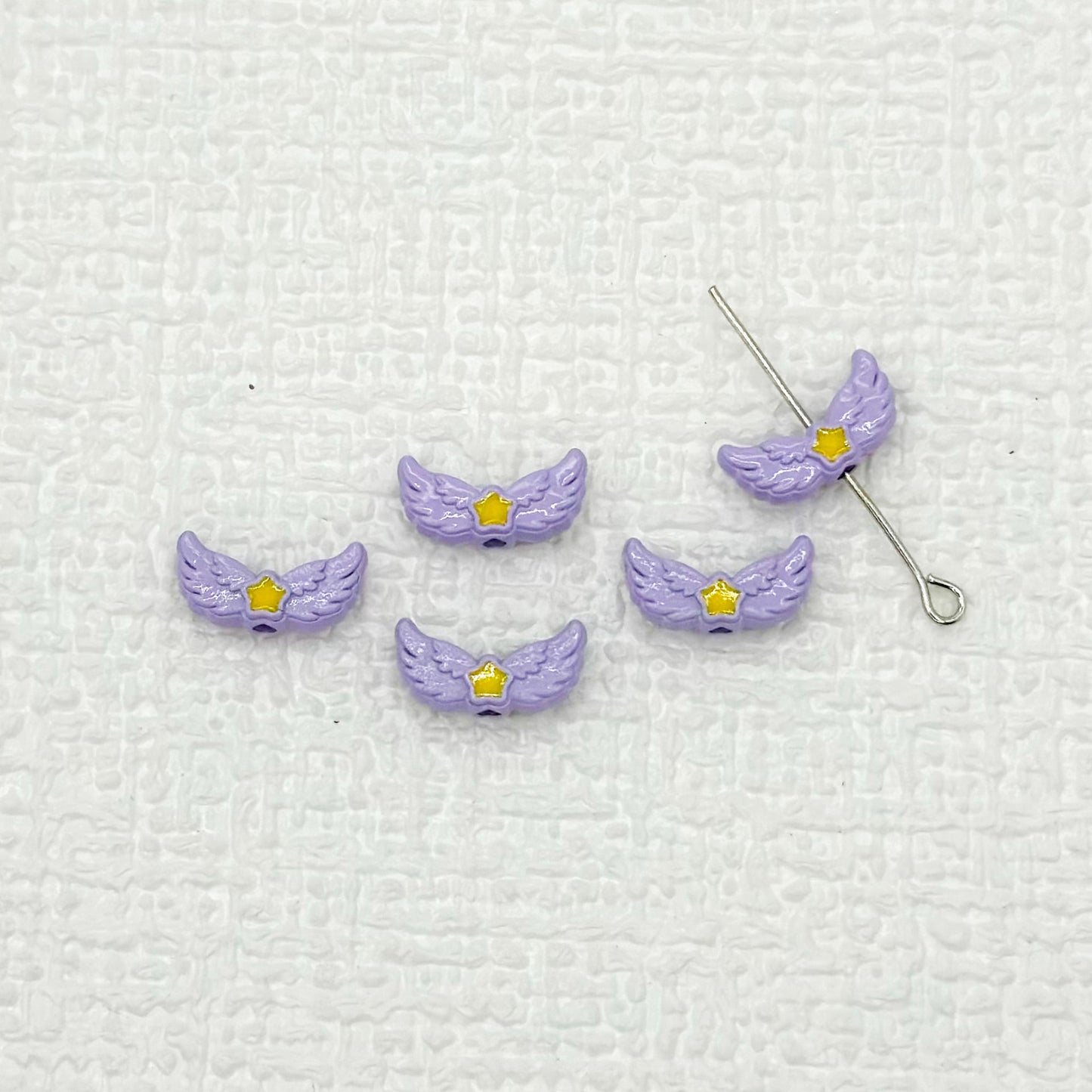 Angel Wing Metal Beads 14mm Painted Colorful Alloy 10pcs 13