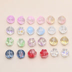 Czech Glass Beads Ribbed Vintage Style 8mm Transparent Pastel 10pcs
