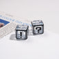 Clear Square Acrylic Beads 14mm Question & Exclamation Mark Pattern 30pcs 13