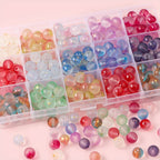 Frosted Round Glass Beads 10mm Matte Gold Fleck Mixed Colors 60pcs 2