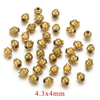 Stainless Steel Lantern Crimp Metal Beads 4/5/6mm Mixed Finish 20pcs 8