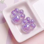 Transparent Cat Claw Acrylic Beads 26mm UV Plating 5pcs 6