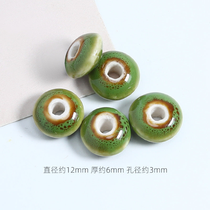Ceramic UFO Spacer Beads 12mm Vintage Fambe Blaze 40pcs 10