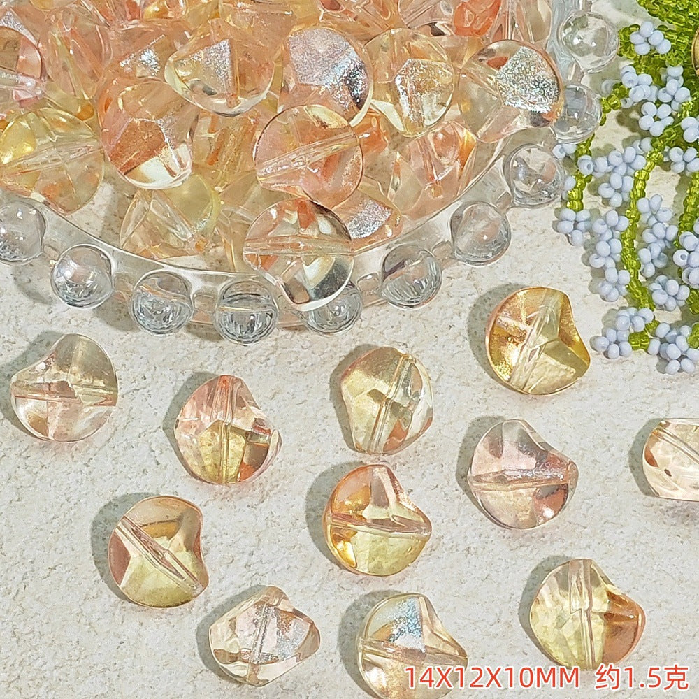 Irregular Moonstone Glass Beads 14mm Clear Pastel Mixed Colors 50pcs 8