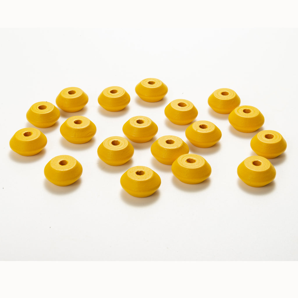 Wood UFO Spacer Beads 20mm Colored 100pcs 3