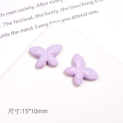 Baking Painted Faceted Butterfly Acrylic Beads 10mm Glossy Rainbow 50pcs 9