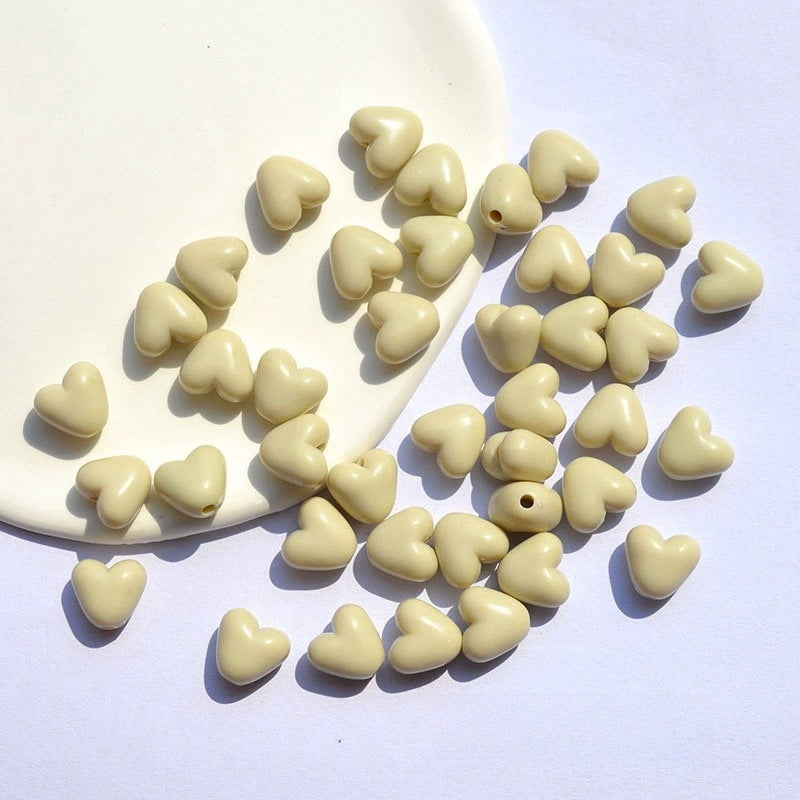 Glow Puffy Heart Acrylic Beads 11mm Colorful Glow in Dark 50pcs 16