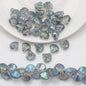 Electroplated Shell Glass Beads 10mm Glossy Ridged Surface 60pcs 9