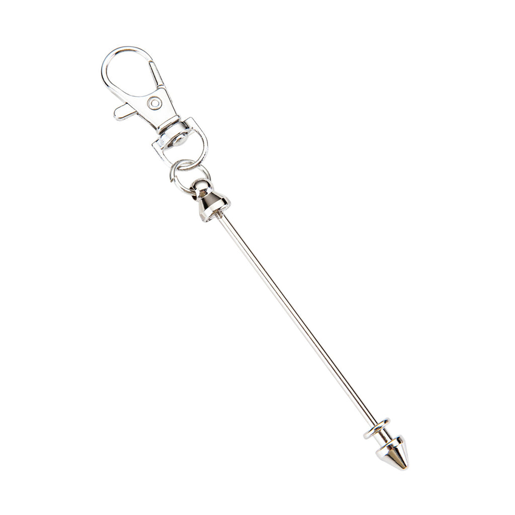 Beadable Keychain Metal Conical Bullet Shape Rose Gold Silver Gun Gray Black 5