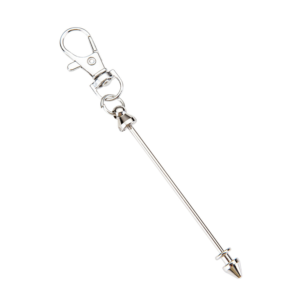 Beadable Keychain Metal Conical Bullet Shape Rose Gold Silver Gun Gray Black 5