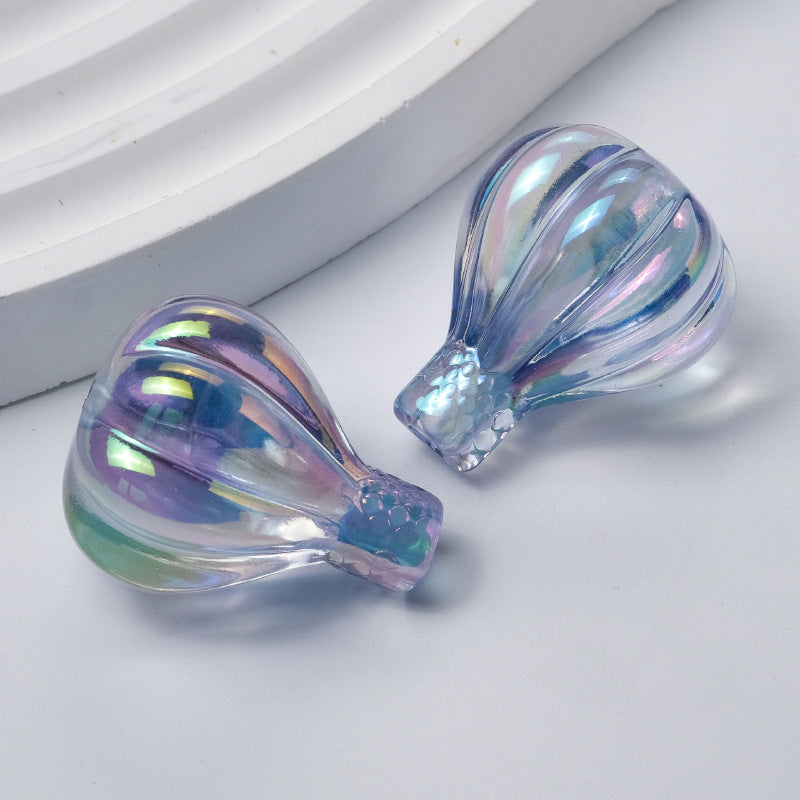 High Transparency UV Plating Hot Air Balloon Acrylic Beads 25-30mm 10pcs 5