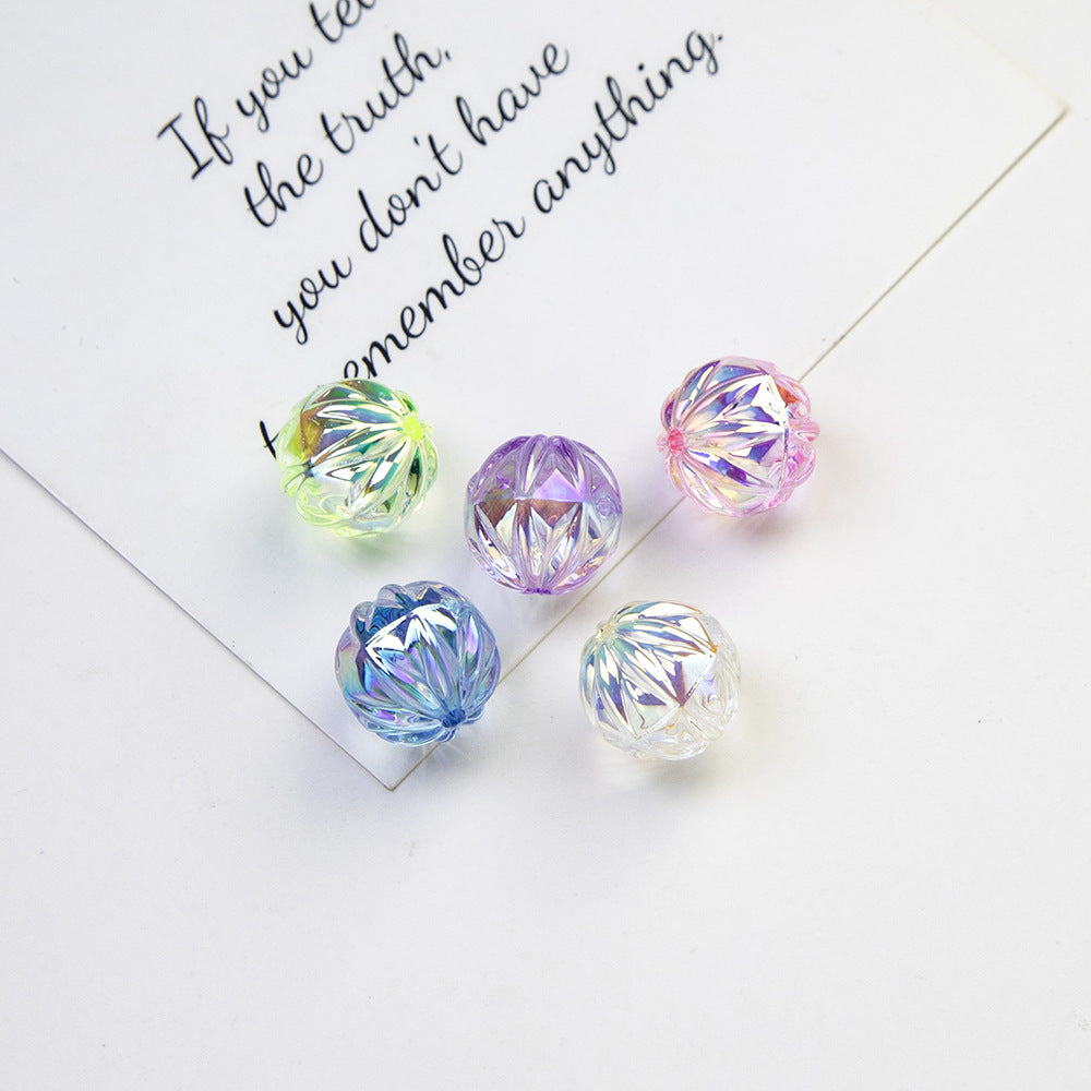 Transparent Flat Fireworks Acrylic Beads 15mm Sparkling Mixed 20pcs 3