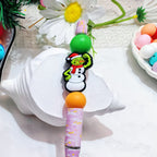 Silicone Focal Beads Christmas Grinch With Santa Hat and Gift Pack 20pcs 6