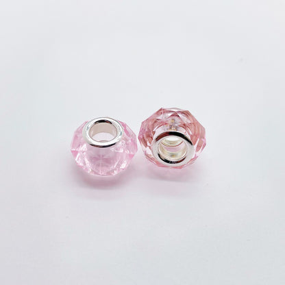 Acrylic Faceted Spacer Beads 14mm Transparent Large Hole 50pcs 7