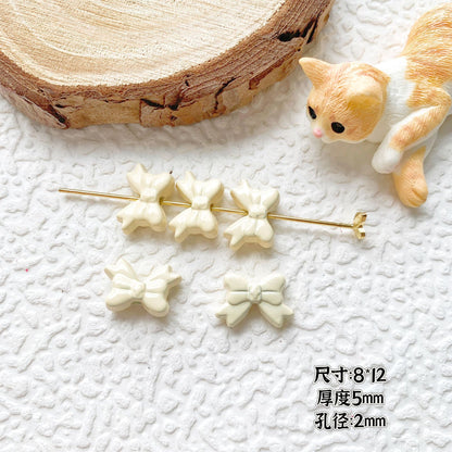 Bow Ballet Shoe Metal Beads Decorative Pastel Painted 20pcs 7