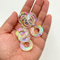 Transparent Heart Square Rectangular Angel Ring Acrylic Bead Frames 32*29mm 6