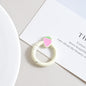 Strawberry Painted Circle Zinc Alloy Trigger Spring Keyrings 6pcs 32mm 7