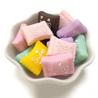Silicone 3D Focal Beads Macaron Color Candy Sweet Embossed Text 20Pcs 3