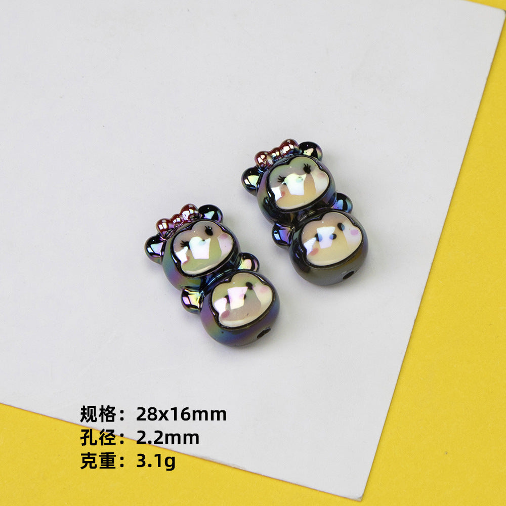 Cartoon Character Stack Series Resin Beads Glossy Jenga Block Shape 20pcs 9
