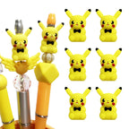 Silicone 3D Focal Beads Pokemon Pikachu Bright Yellow Black Bow Tie 6