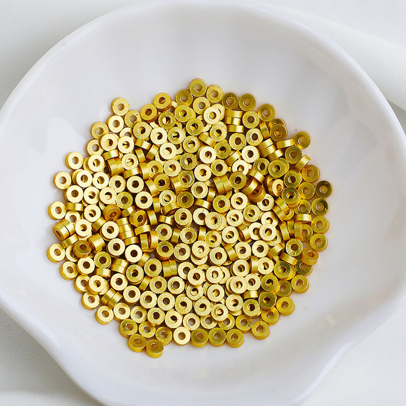 Brass Cylindrical Spacer Beads 4-8mm Matte Golden 50pcs 3