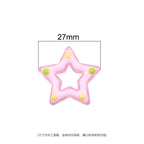 Glossy Hollow Star Acrylic Beads 27mm Pastel Colors 2pcs 2
