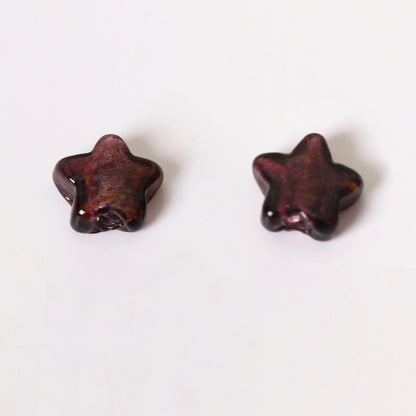 Lampwork Glass Beads Star 15mm Vintage Foil Filled 50pcs 12