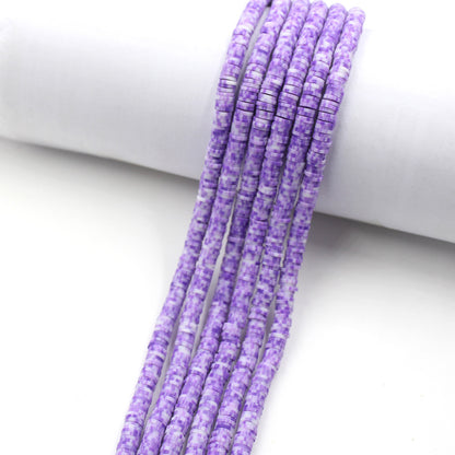 Flat Clay Beads 6mm Colorful Matte Polymer Spacer 10 Strands 16