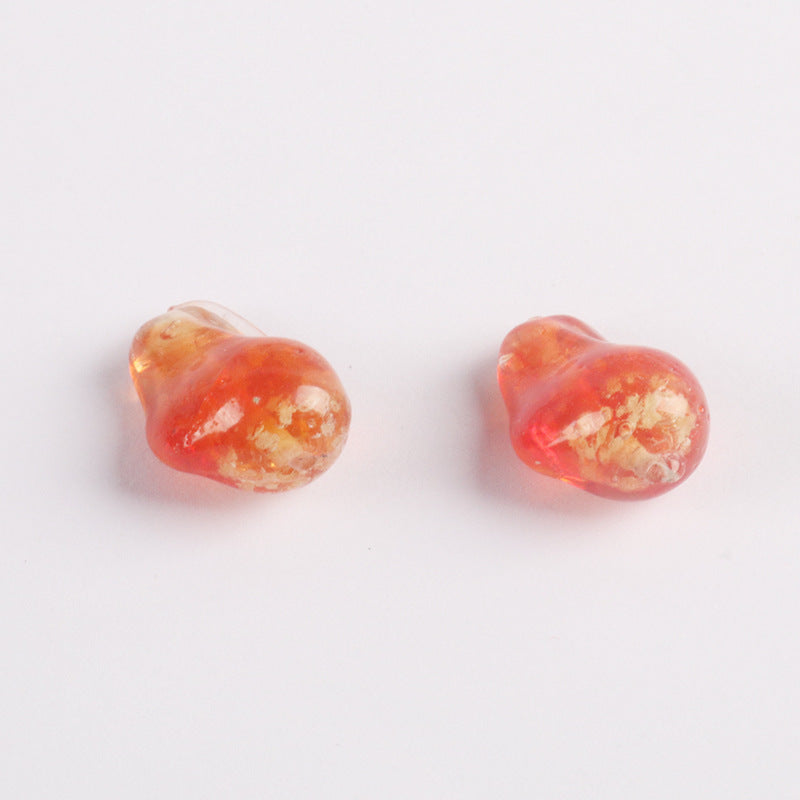 Lampwork Glass Beads Irregular Bone Shape 12mm Glow In The Dark 10pcs 10
